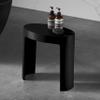 Black Matte Solid Surface Resin Bathroom/Shower Stool Acacia Rust Resistant view 1