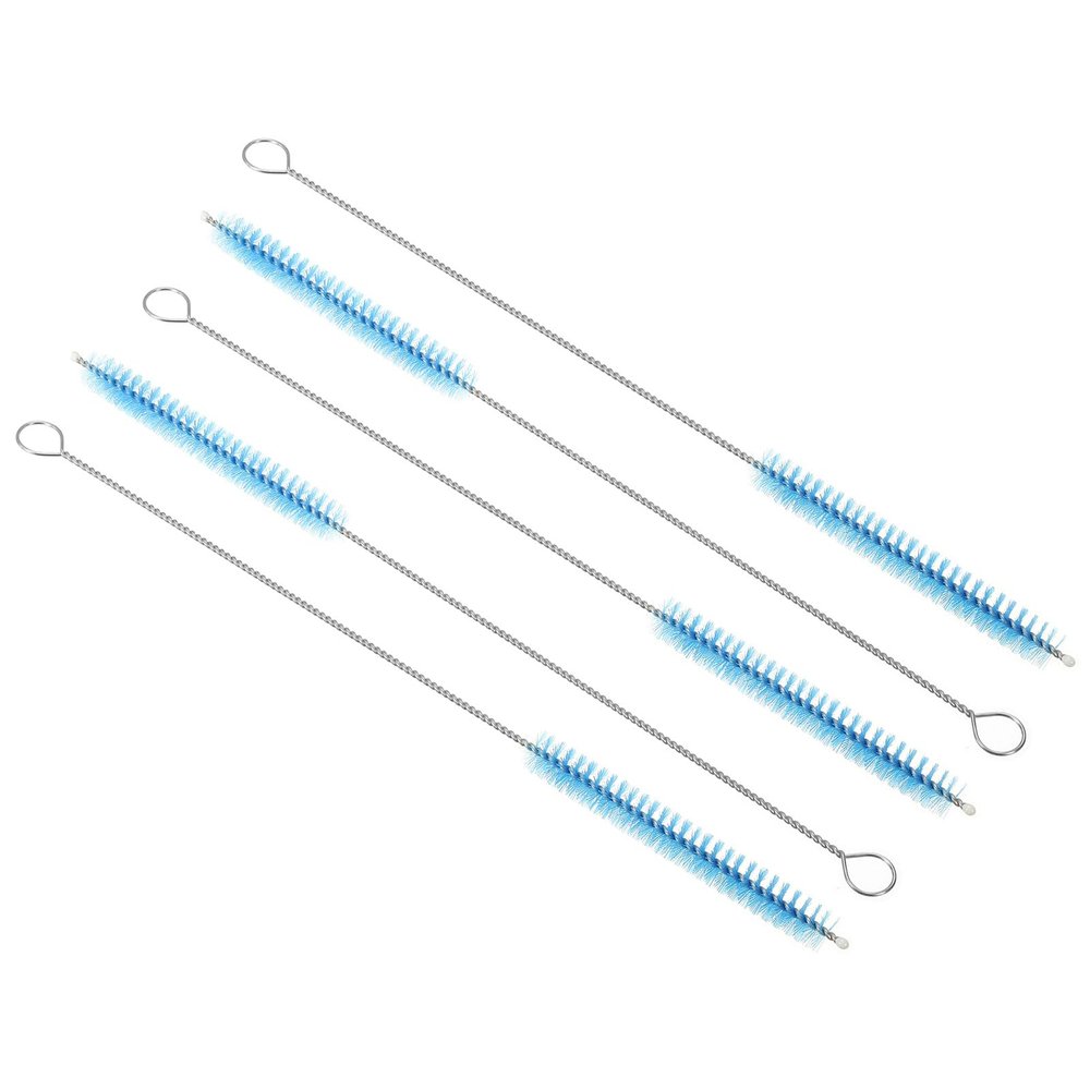 PATIKIL 10"x3/8" Long Straw Brush, 5 Pcs Drinking Straw Cleaning Brush Nylon Pipe Tube Cleaner Brush for Cleaning Straws Pot Spout, Blue