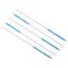 PATIKIL 10"x3/8" Long Straw Brush, 5 Pcs Drinking Straw Cleaning Brush Nylon Pipe Tube Cleaner Brush for Cleaning Straws Pot Spout, Blue view 1