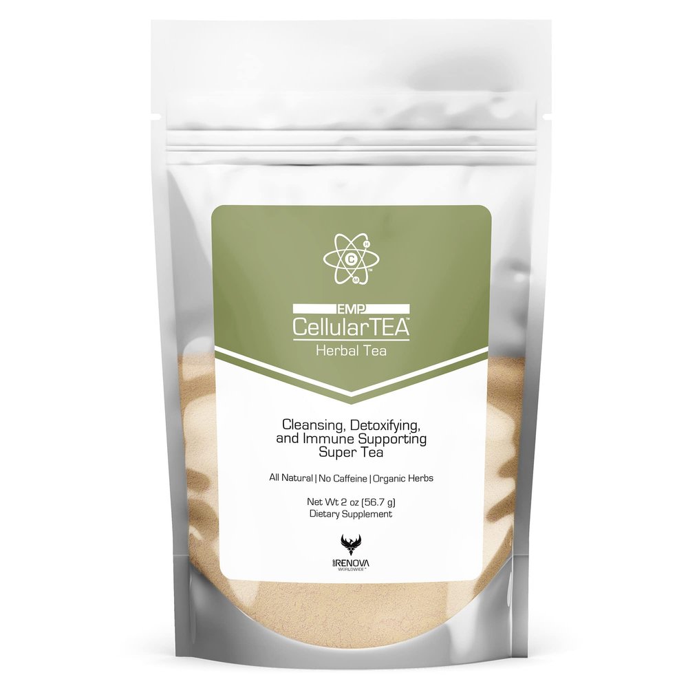 Renova Worldwide CellularTea Organic Detox Tea - Caffeine-Free Cleansing Tea for Everyday Detox, Gut Cleanse, Digestive Health and Immunity Support - 48 Servings
