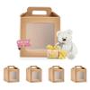 Boxes Craftory Pack of 10 Gable Boxes with Carrying Handle - Ideal for Tall Cake and Presents for All Occasions - 8.26" x 8.26" x 8.26" Havana view 1