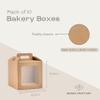 Boxes Craftory Pack of 10 Gable Boxes with Carrying Handle - Ideal for Tall Cake and Presents for All Occasions - 8.26" x 8.26" x 8.26" Havana view 2