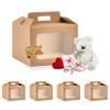 Boxes Craftory Set of 10 Gable Boxes with Carrying Handle - Ideal for Tall Cake and Presents for All Occasions - 9.64" x 9.64" x 7" Havana view 1