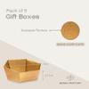 Boxes Craftory Pack of 5 Empty Baskets for Gifts - Containers Ideal for Christmas and Wedding - 8" x 6.69" x 2.75" Gold view 2