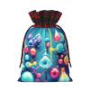 Abstract Science Chemistry Illustration 3d Fashionable Unique Reusable Drawstring Gift Bag For Holidays And Special Occasions view 2