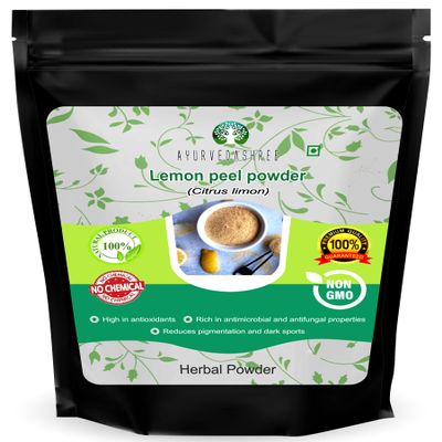 AYURVEDASHREE Lemon Peel Powder 50 Gm | 100% Pure | Processed from Sun-Shade Dried Lemon Peel