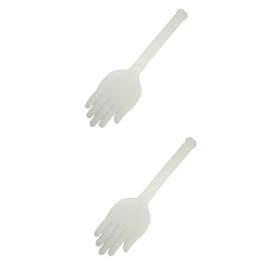 KALLORY 2pcs Plastic Health Massage Hammer Palm-Shaped for Fitness Therapy and Fatigue Relief for Back and Neck Massage White