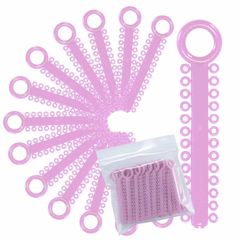 1040 Power Sticks Ligature Ties Orthodontic Ligature O-Ties, Elastic Ligature Bands, Elastic ties O-Rings Elastic Bands for Braces 26 ties on each stick (Light Pastel Pink)