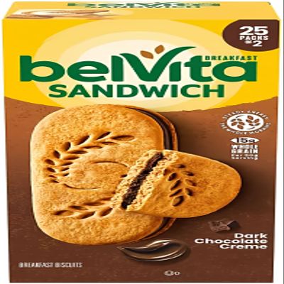 Whizzotech belVita Dark Chocolate Creme Breakfast Biscuits (25 pk.), 1 Count (Pack of 1)