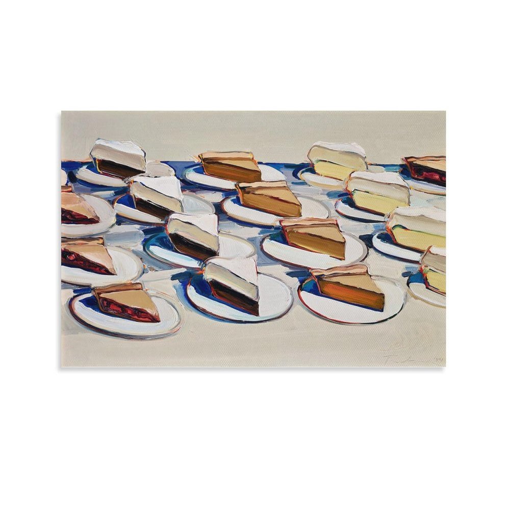 Wayne Thiebaud Pies Pies Pies (2) Pop-Art Picture Print Canvas Poster Wall Paint Art Posters Decor Modern Home Artworks Gift Idea 12x18inch(30x45cm)