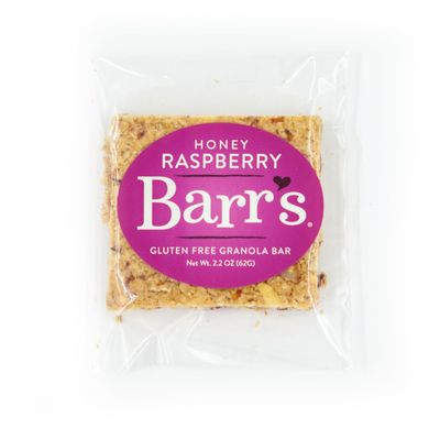Mrs. Barrs Natural Foods Granola Bars | Honey Raspberry | Certified Organic Gluten Free Oats | Soft Texture | Small Batch | Gourmet Quality | Real Ingredients | 2.2 Ounces (6 Pack)