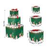 3 Pcs Christmas Stackable Gift Boxes Set with Lids Christmas Decorative Stacking Boxes Nesting Boxes Xmas Boxes for Gifts Christmas Thanksgiving New Year Wrapping Presents and Decorations (Green) view 3
