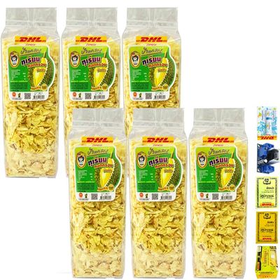 Aunt Kaeb Brand Monthong Fried Durian Weight 500g Small Pieces OTOP Chanthaburi Original Flavor Delicious SHIPPING BY DHL Set 6 Pcs By Beautygoodshop [Get Free For You Beauty Gifts]