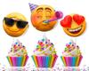 10 PCS NEWMOJI  Faces Party Cupcake Toppers - Add Expressive Fun to Your Treats! view 1