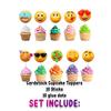 10 PCS NEWMOJI  Faces Party Cupcake Toppers - Add Expressive Fun to Your Treats! view 3