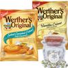 Werther's Original Salted Caramel Creme and Vanilla Creme Soft Caramels, Individually Wrapped Chewy Soft Center Candy, Pack of 2 with Reusable Food Storage Bag view 1
