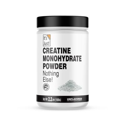 It's Just! - Creatine Monohydrate Powder, Pure Creatine Powder, Made in USA, 3rd Party Lab Tested, 5g Per Serving, Scoop Included, No Fillers, No Added Flavor (Unflavored, 1000g / 200 Servings)