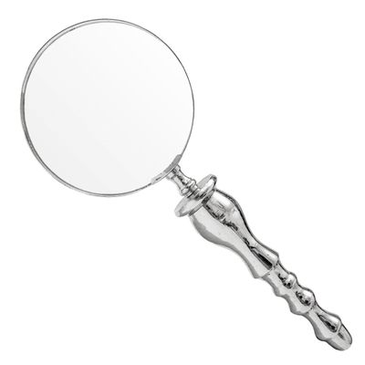 10X Aluminum Magnifying Glass Silver Finish| Gifts for Boys Girls Dad Mom Seniors, Anniversary Birthday, Halloween Decor - A.A.Nauticals