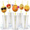 10 PCS NEWMOJI Faces Party Straws - Sip and Express with Fun Emojis! view 2