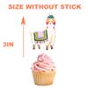 10 Pcs Llama Cupcake Toppers with Cactus and Fiesta Designs for Birthday Party, Baby Shower, and Cinco de Mayo Decorations  Cute Mexican Theme Cupcake Picks for Cakes, Kids view 3