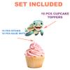 10 PCS Sea Turtle Cupcake Toppers for Under the Sea Birthday, Baby Shower, and Ocean Theme Party Decorations  Cute Turtle Cupcake Picks for Kids, Cakes, and Dessert Table Supplies view 4