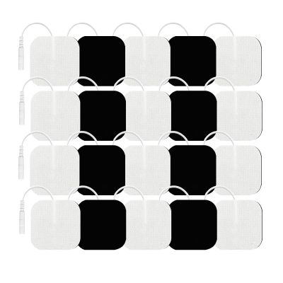 20PCS TENS Unit Replacement Pads, TENS Electrodes Pads Self-Adhesive Electrode Pads 2"x2" Reusable Tens Unit Patches Compatible with TENS Machine Use 2.0mm Pin Connector Lead Wires (2x2)