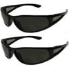 Pink Ribbon Shades 2 Pair Sports Wrap Around Nearly Invisible Line Bifocal Reading Glasses Sunglasses (Black/Black, 2.5, x) view 1