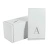 Luxe Party 56 Pack Monogram Napkins, Letter A Initial, Disposable, Premium Airlaid, Linen Feel, Decorative Table Setting, Guest Towel Napkin, White and Silver view 1