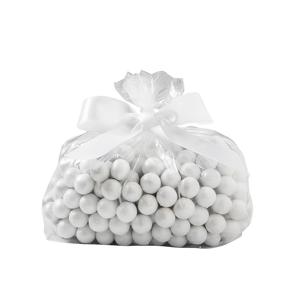 Fun Express Cellophane Bags Clear with White Bow Small Kit Bulk 100 Pc
