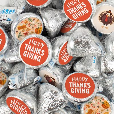85 Pcs Thanksgiving Candy Party Favor Kisses Chocolate (13.6oz) - Fall Theme