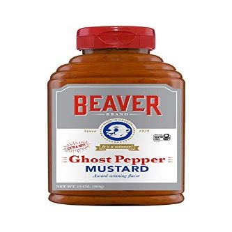 Beaver Ghost Pepper Mustard, 13 Ounce Squeeze Bottle (Pack of 3)