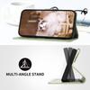 Rnrieyta Miagon for iPhone 15 Pro Max Case,Cover Cartoon Animal Cloud Cat Cute Pattern Folding Stand PU Leather Wallet Flip Cover Protective Case with Card Slots,Green view 2