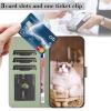 Rnrieyta Miagon for iPhone 15 Pro Max Case,Cover Cartoon Animal Cloud Cat Cute Pattern Folding Stand PU Leather Wallet Flip Cover Protective Case with Card Slots,Green view 3