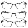 Reading Glasses Men 3 Pack, +2.5 Spring Hinge Computer Reading, +2.0 Rectangular Full Frame Eyeglasses(C,+1.5) view 1