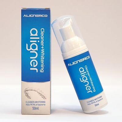 ALIGNERCO White Foam On-The-Go Clear Retainer Cleaner. Eliminates Bacteria, Whitens Teeth & Fights Bad Breath