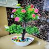 Artificial Bonsai with Pot Flowers Bird & Stones(IndoorPlants)(Artificial Bonsai), Artificial Bonsai view 3