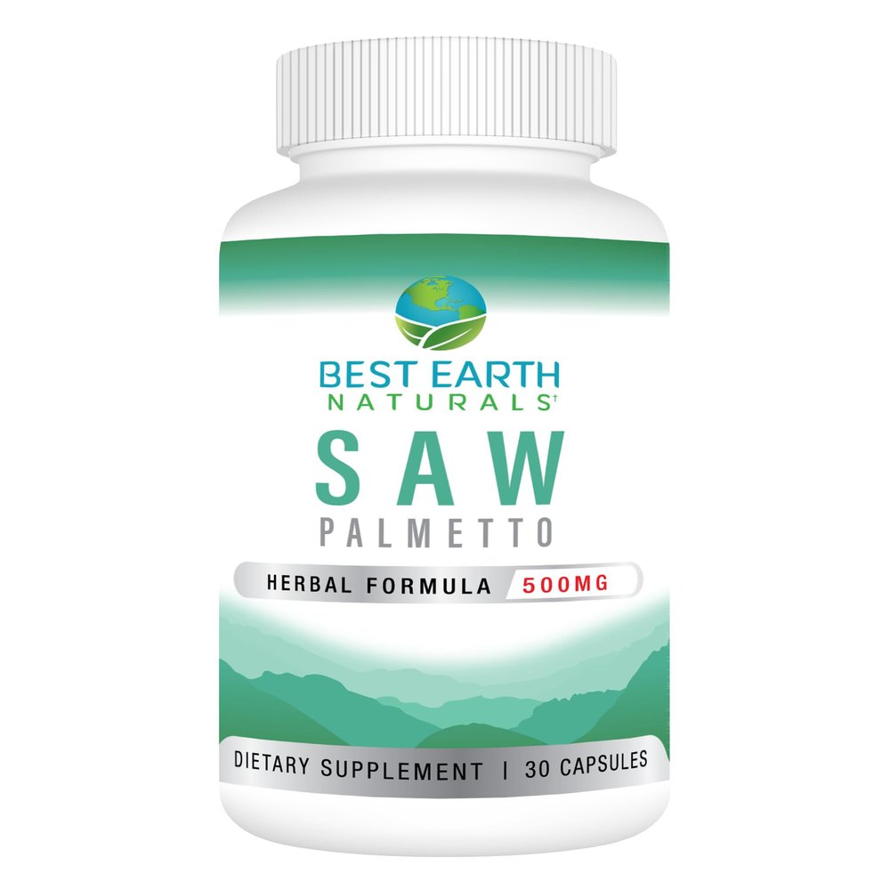 Best Earth Naturals Saw Palmetto 500 mg to Support Hair, Prostate, Urinary Tract 30 Count