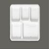 100 Pack - 100% Non Plastics 5 Compartment Paper Plates, Disposable School Lunch Trays, Eco-Friendly Bagasse Plates for School Lunch, Buffet, and Party view 4