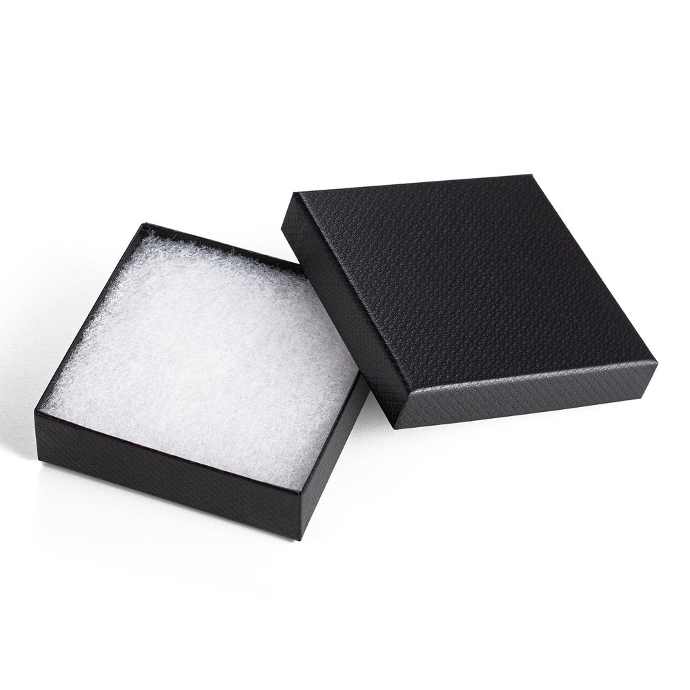 Magicool 96 Pack 3.5x3.5x1 Inch Cardboard Jewelry Boxes,Used for Necklaces,Bracelets,Earrings,Jewelry,Small Gift Packaging,Jewelry Gift Boxes with Lids and Filled with Cotton(Black)