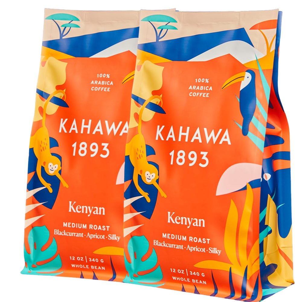 Kahawa 1893 Whole Bean Coffee Medium Roast Kenyan Blend 24 Oz - As Seen on Shark Tank, High Antioxidants, Naturally Sweet, Organically Grown, Ethically & Sustainably Sourced