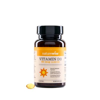 NatureWise Vitamin D3 2000iu (50 mcg) 90-Day Supply for Immune Support, Healthy Muscle Function, and Bone Health - Non-GMO, Gluten Free in Organic Extra Virgin Olive Oil, (Mini Softgel), 90 Count