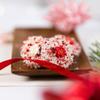 12 Mini Icing Poinsettias by Simply Sucr | Royal Icing Christmas Flower Decorations | Edible Holiday Cupcake Toppers (Red/White, 24 Flowers) view 2