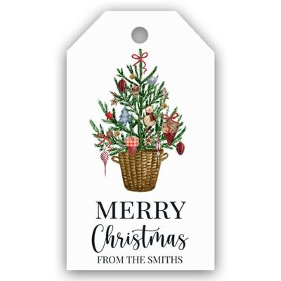 Christmas Tree Tags Personalized Set of 24 Christmas Gift Cardstock Hang Tags