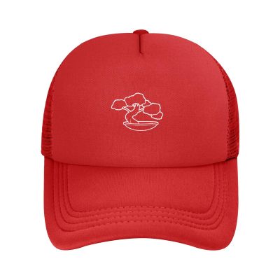 Bonsai Tree Hat Funny Gift Baseball Cap for Men Women Trucker Red