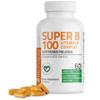 Bronson Super B100 Vitamin B Complex Sustained Release Contains All B Vitamins (Vitamin B1, B2, B3, B6, B9 - Folic Acid, B12), 60 Tablets view 1