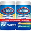 Clorox Disinfecting Cleaning Wipes Variety Pack, 75 Count Each, Pack of 2 (Package May Vary) view 1