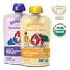 Little Brainiac Variety Pack Breakfast Blend Organic Fruit & Oat Toddler Pouches, Banana Apple & Apple Berry Oat with Omega-3s DHA/EPA & Choline, Clean Label, BPA-Free, Non-GMO, 3.5 oz, Pack of 12 view 3