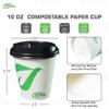 EcoQuality 10 oz Compostable Paper Cups with Black Dome Lids - Biodegradable Disposable White Paper Coffee Cups PLA Lined - Eco-friendly Hot and Cold Drinking Cups (25) view 3