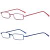 REAVEE 2 Pack Slim Pen Reading Glasses for Men Women, Small Pocket Size Tube Readers Spring Hinge with Portable Clip Case, Pink and Blue 1.25 view 2