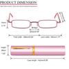 REAVEE 2 Pack Slim Pen Reading Glasses for Men Women, Small Pocket Size Tube Readers Spring Hinge with Portable Clip Case, Pink and Blue 1.25 view 4